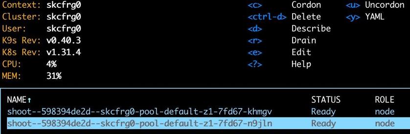 k9s connected to STACKIT Kubernetes Engine