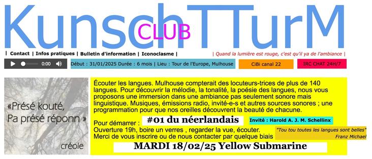 Description in French of Tuesday 18/2 's event at the KunschTTurm club in Mulhouse