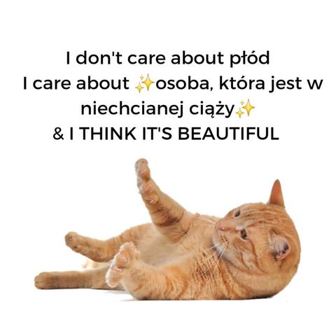 I don't care about płód
I care about
osoba, która jest w
niechcianej ciąży
& I THINK IT'S BEAUTIFUL

kotek
