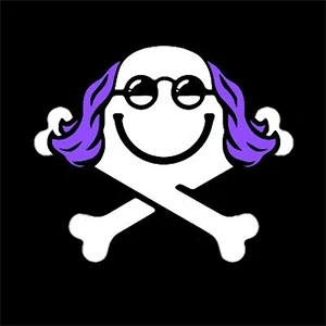 DEF CON Franklin logo - Smiling Jack with Ben Franklin haircut and bifocals.