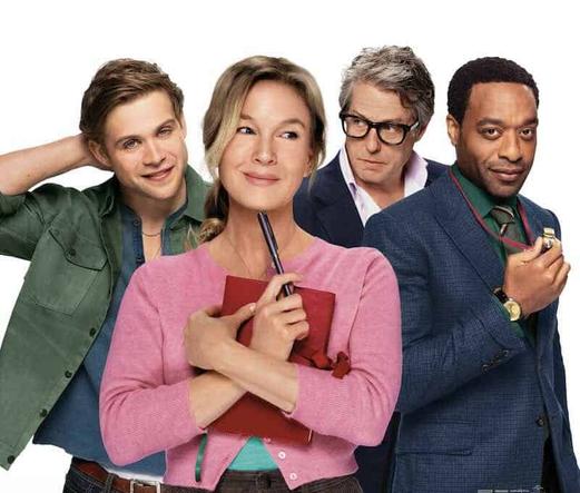 Renée Zellweger, Hugh Grant, Chiwetel Ejiofor, and Leo Woodall in Bridget Jones: Mad About the Boy