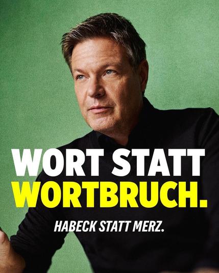 Screenshout vom Account Robert Habeck, unserem Bundeswirtschaftsminister, im Fediverse, bei Mastodon.
Text über einem Foto von ihm:
WORT STATT WORTBRUCH.
HABECK STATT MERZ. (kursiv)