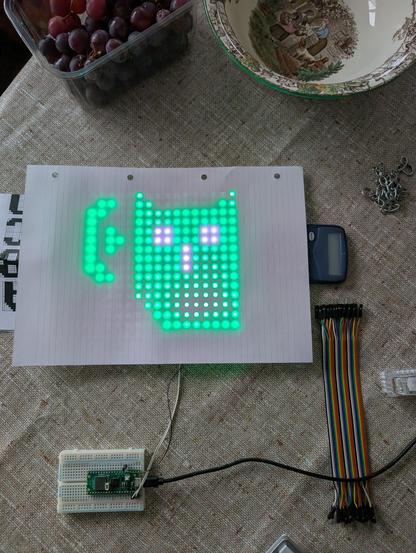 CESI logo on 16x16 neopixel panel with paper diffuser