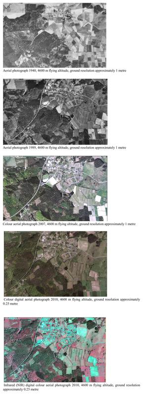 aerial photos - examples of a progression of aerial imagery (resolution, etc) from 1940 to 2010
