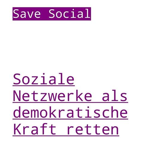 Schriftzug der Initiative #SaveSocial