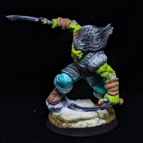 Front vies of an org warrior