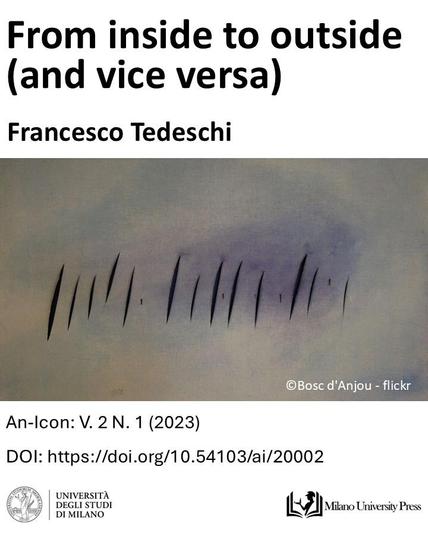 Titolo articolo "From inside to outside (and vice versa)" dalla rivista An-Icon