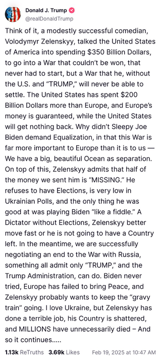 Bonkers Trump post