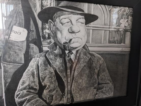 Dessin au fusain de Jean Gabin