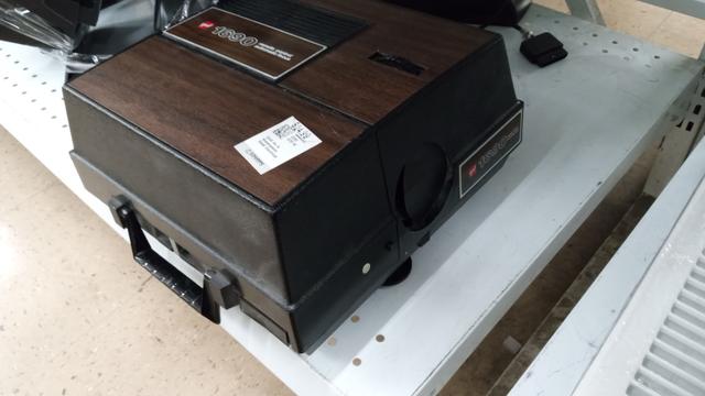 A slide projector.