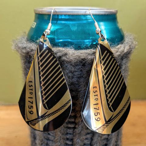 Guinness beer can earrings