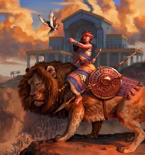 The goddess Al Lat drawn by Hazem Ameen.