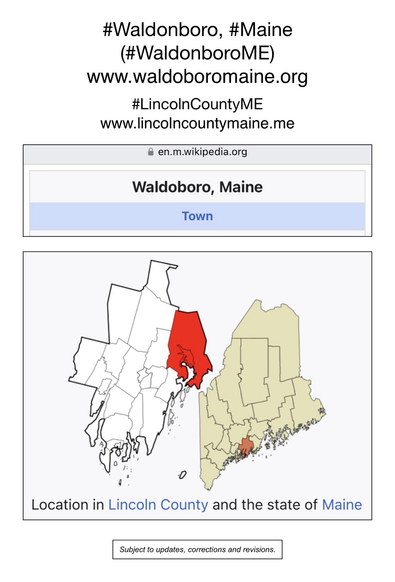 Screenshot of map showing location of Waldonboro, Maine (from Wikipedia).