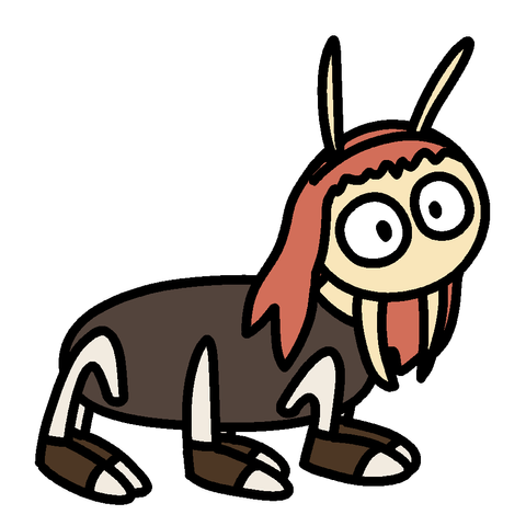 A quick cartoon sketch of Celica from Fire Emblem as a beetle