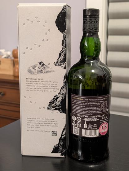 Ardbeg rear of box and bottle