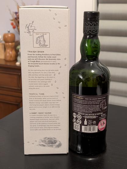 Ardbeg side of box and rear of bottle