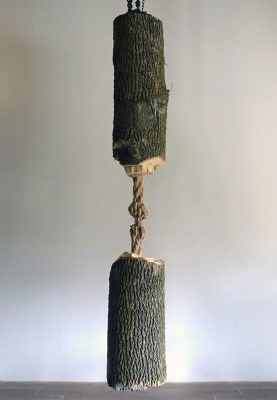 Une incroyable sculpture d'un tronc scindé par une corde effilochée par Maskull Lasserre 1