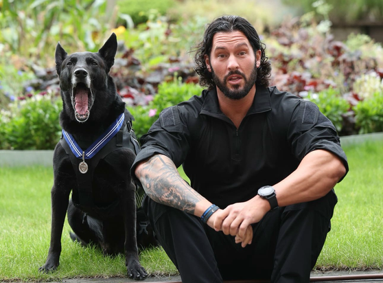 Marshall Mirarchi with former Secret Service dog Hurricane
