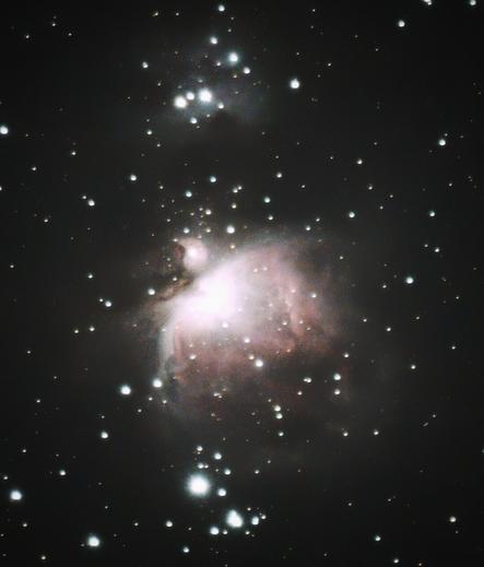 10 stacked 15s exposures of M42, the Orion Nebula