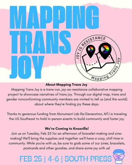 Mapping Trans Joy is coming to Knoxville, Feb. 25, 4-6pm