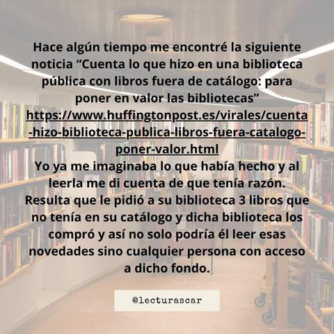 Texto del post en letra negea gruesa con la misma foto de la biblioteca difuminada