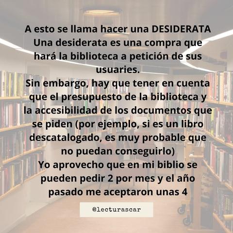 Texto del post en letra negea gruesa con la misma foto de la biblioteca difuminada