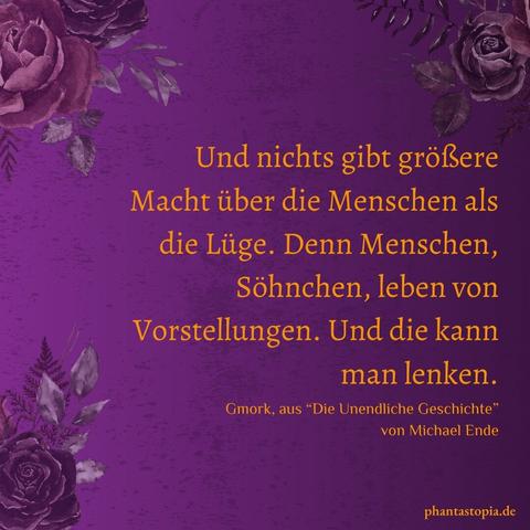 Buchzitat aus der "Unendlichen Geschichte" von michael Ende.