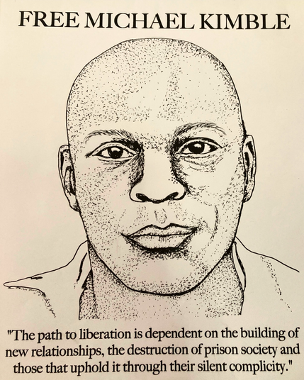 Drawing of Michael Kimble with the above quote