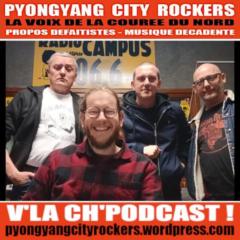 L'équipe de Pyongyang City Rockers #376 au grand complet : deux chauves, un courts cheveux et un barbu.