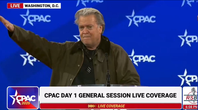 Steve Bannon does a seig heil at CPAC.