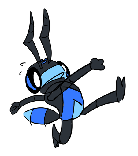 my sona cobalt, running in an exaggerated pose