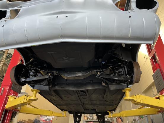 Front suspension temporarily installed