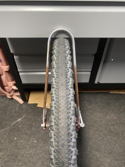 Steel tubes as part of a lugged step through bicycle frame 
Showing the seat stay sub assembly