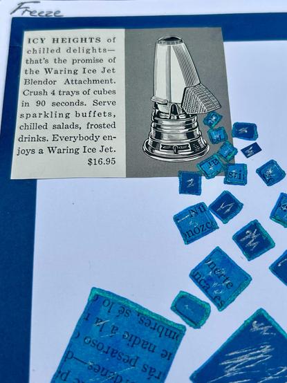 Close up of the Waring Ice Jet advertisement.
