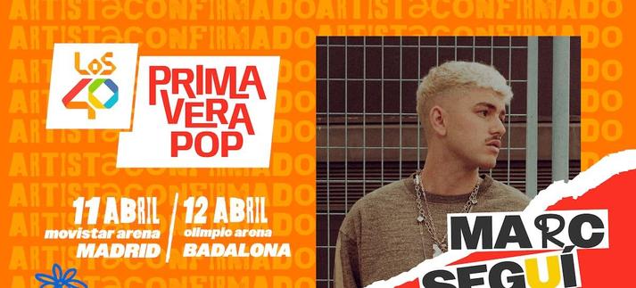 Marc Seguí estará en LOS40 Primavera Pop 2025 / LOS40