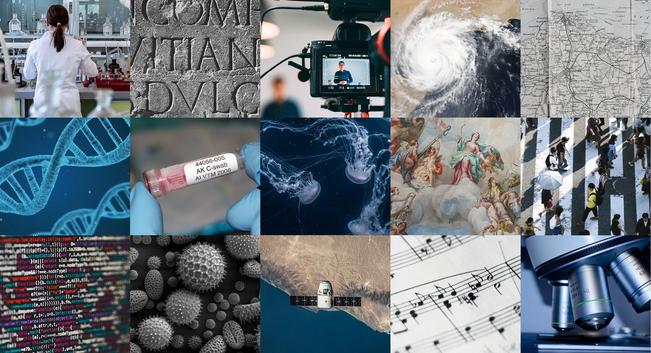 Bunte Collage zum Thema Forschung