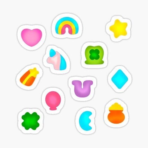 Lucky charm marshmallow stickers.
