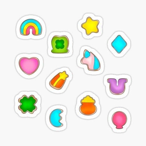 Lucky charm cookie stickers.