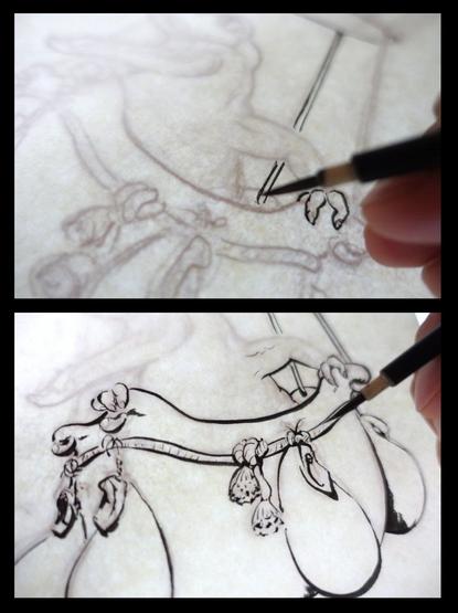photo of WIP of inking