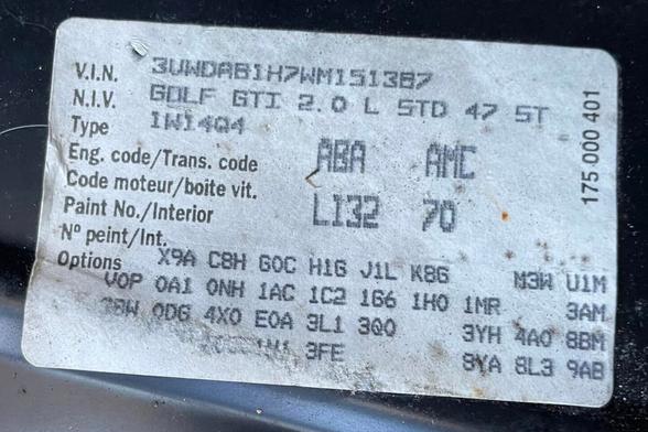 Ginster Yellow Factory Paint Code Sticker. The Code is L132.