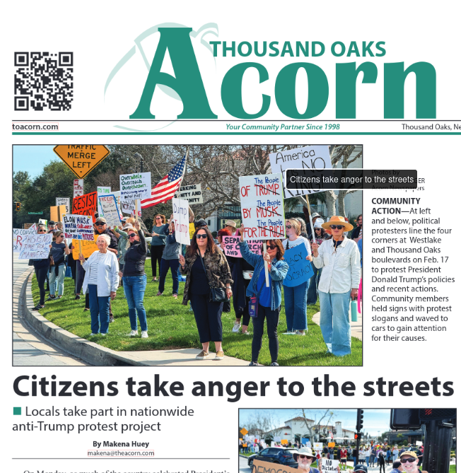 TO Acorn Shows large group of people protesting "Citizens take anger to the streets"