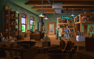 Screenshot from the game "Indiana Jones and the Fate of Atlantis" on PC, with VGA graphics