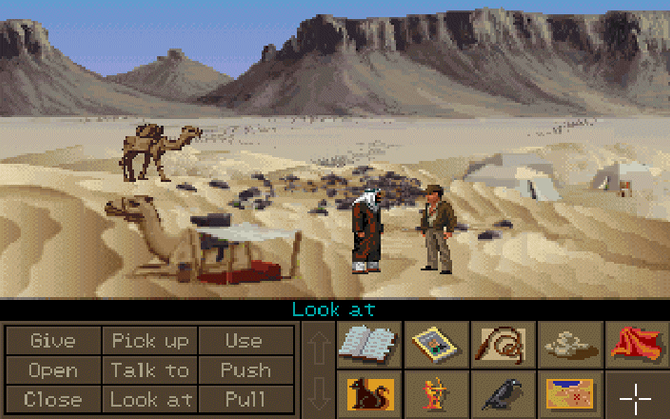 Screenshot from the game "Indiana Jones and the Fate of Atlantis" on PC, with VGA graphics