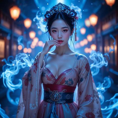 maga coreana con aura azul generada por inteligencia artificial