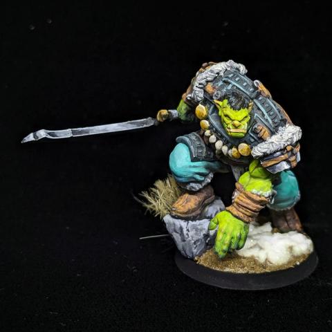 Warcrow northern tribe warrior with a huge sword, front view