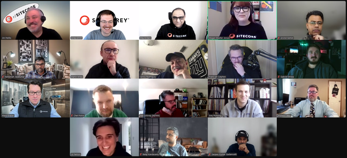 Screenshot of attendees on the February 21, 2024 #SitecoreLunch call.