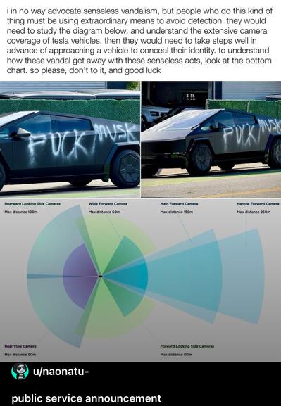Diagram that is certainly not promoting best approach to vandalize cyber trucks