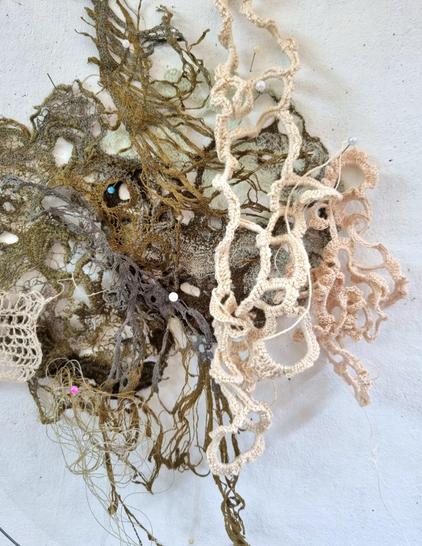 Lichen inspired textile artwork.