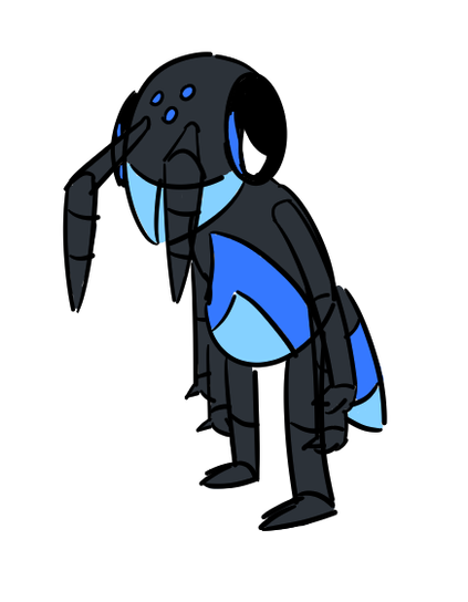 Cobalt, my anthropomorphic blue-and-gray ant sona, slumps over dejectedly.