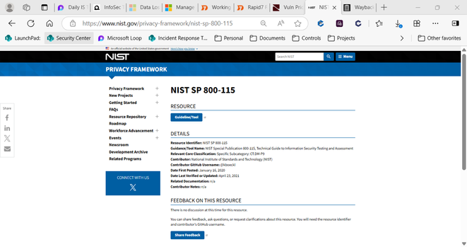 Screen shot from current NIST web site showing large icon to follow on X (post president Musk takeover)